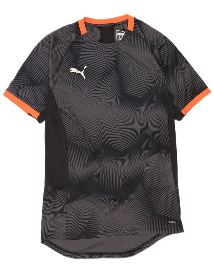 Мужская футболка Puma среднего серого цвета с геометрическим рисунком
