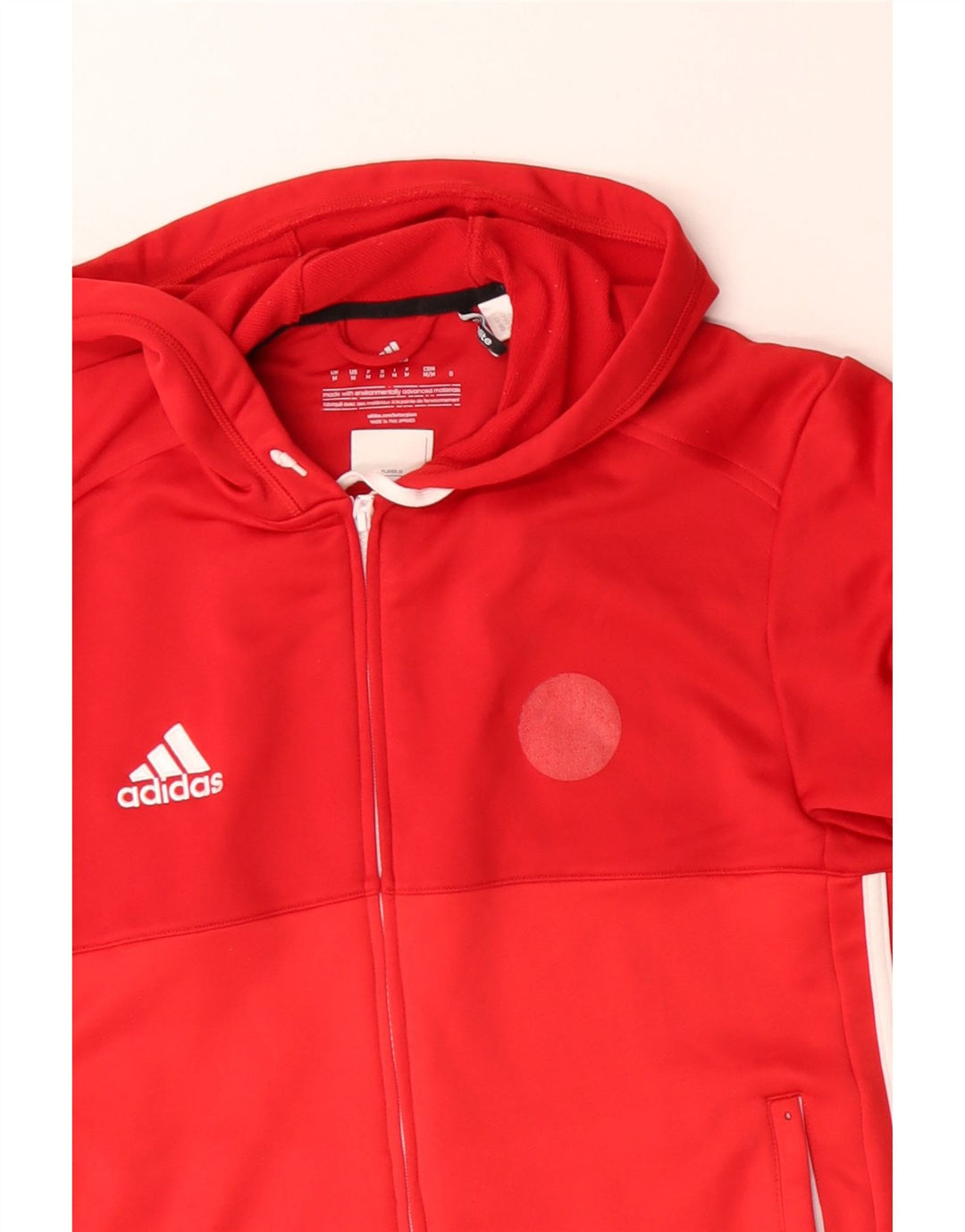 Мужской свитер с капюшоном Adidas Climalite на молнии, средний красный полиэстер