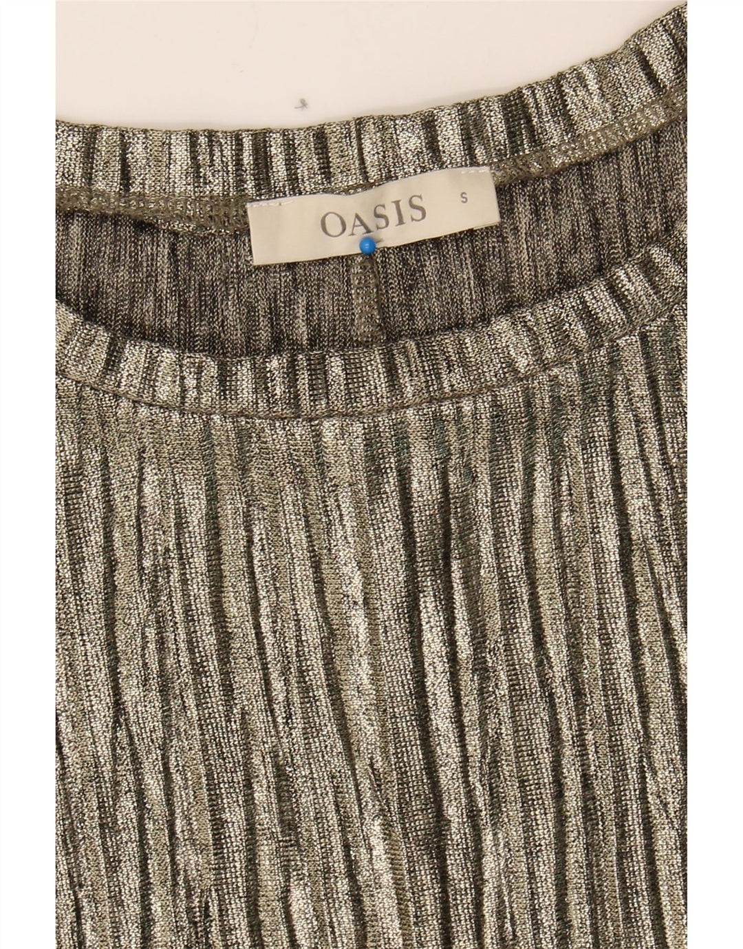 OASIS Womens 3/4 Sleeve Blouse Top UK 10 Small Grey Striped Retro Vintage Oasis and Second-Hand Oasis from Messina Hembry 
