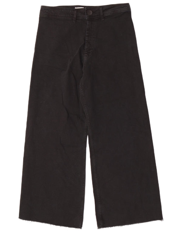 Женские широкие джинсы с завышенной талией ZARA EU 44 XL W34 L28, черный хлопок