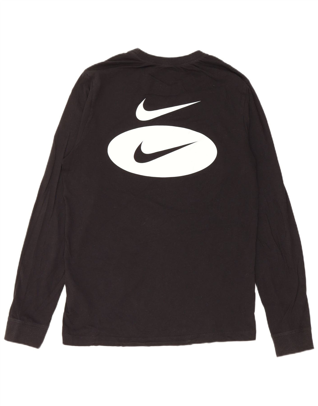 Мужской топ с графическим рисунком Nike, маленький черный хлопок, с длинным рукавом