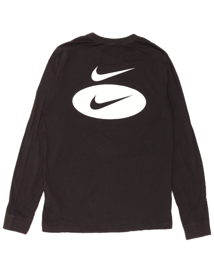 Мужской топ с графическим рисунком Nike, маленький черный хлопок, с длинным рукавом