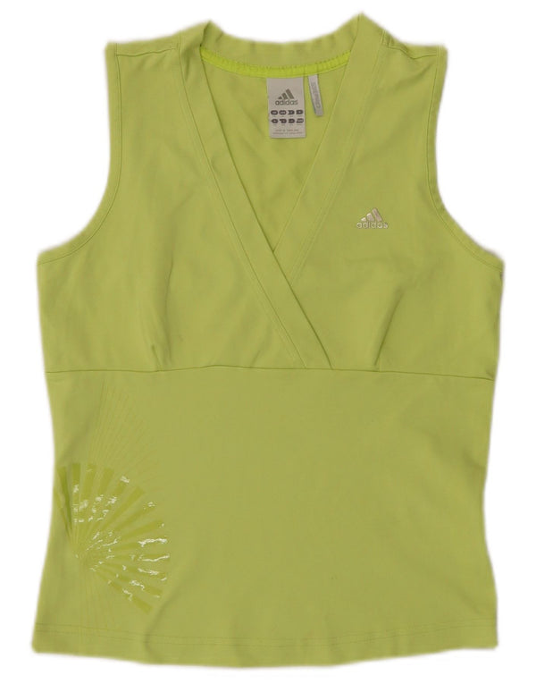 Adidas Womens Clima 365 Graphic Vest Top UK 14 Средний зеленый полиэстер