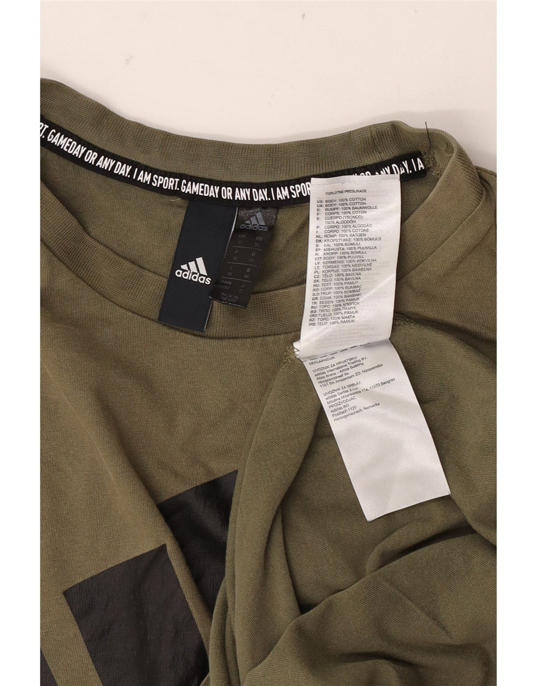 Мужская футболка Adidas с рисунком, средний цвет, хаки, хлопок