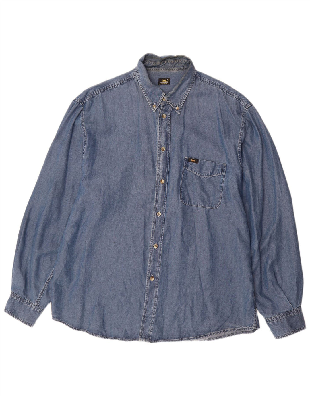 Рубашка мужская LEE XL синяя Tencel