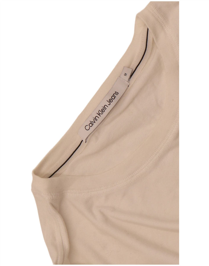 Calvin Klein Jeans Мужская футболка с рисунком Верх среднего размера Off White