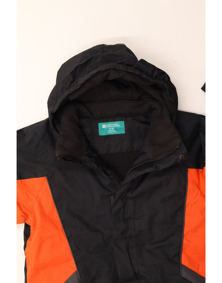 MOUNTAIN WAREHOUSE Boys Windbreaker Jacket 11-12 Years Black Colourblock Vintage Mountain Warehouse and Second-Hand Mountain Warehouse from Messina Hembry 