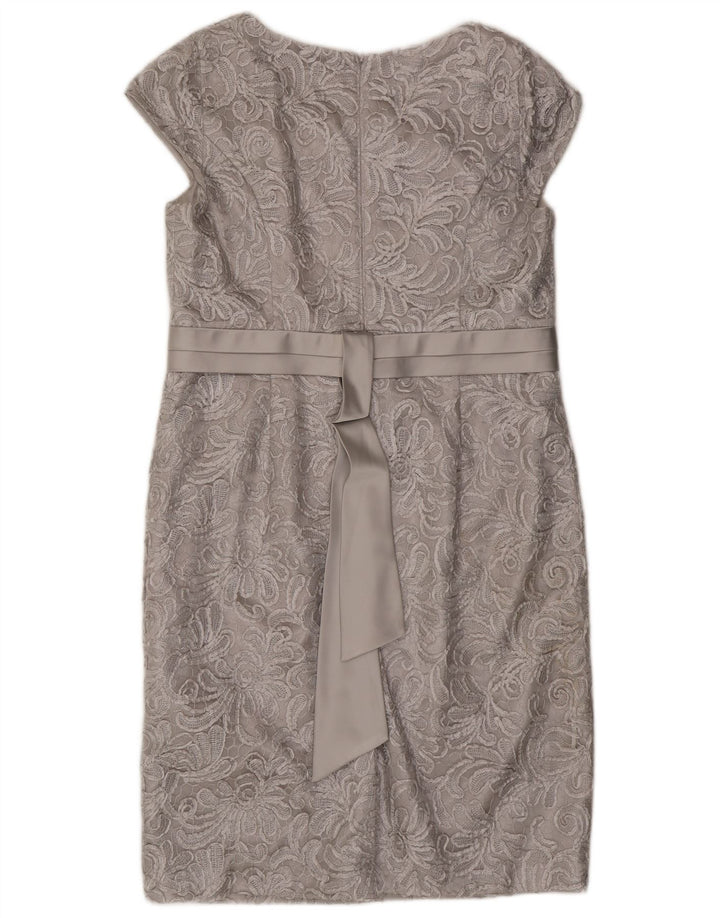 Женское платье-футляр Jacques Vert UK 16, большой серый полиэстер