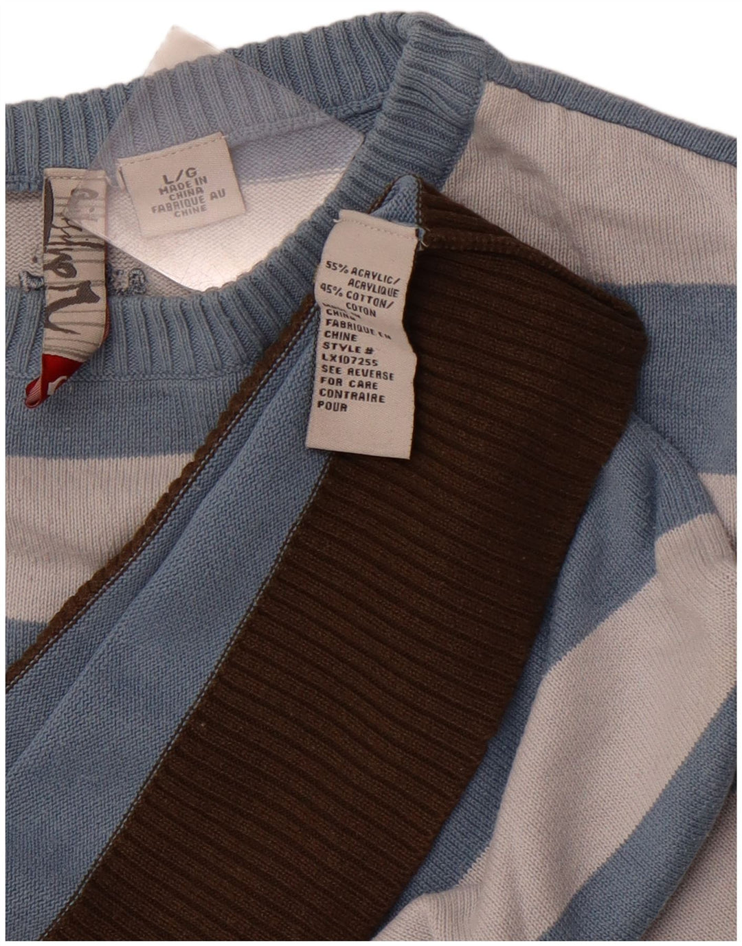 Мужской джемпер QUIKSILVER с круглым вырезом, большой акриловый свитер в синюю полоску