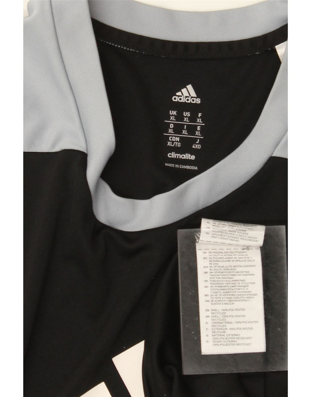 Мужская футболка ADIDAS Climalite с рисунком, верх XL, черный полиэстер с цветными блоками