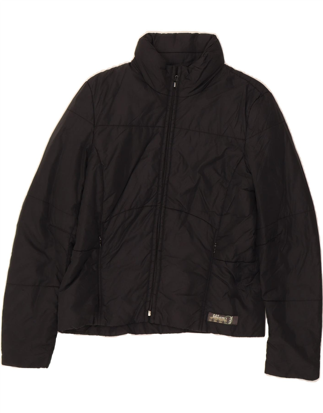 GAS Womens Padded Jacket UK 14 Medium Black Polyester Vintage Gas and Second-Hand Gas from Messina Hembry 