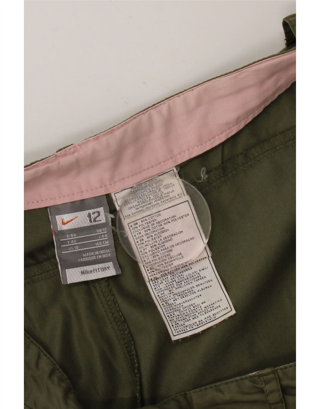 Женские шорты чинос Nike UK 12 Medium W32 Хаки Хлопок