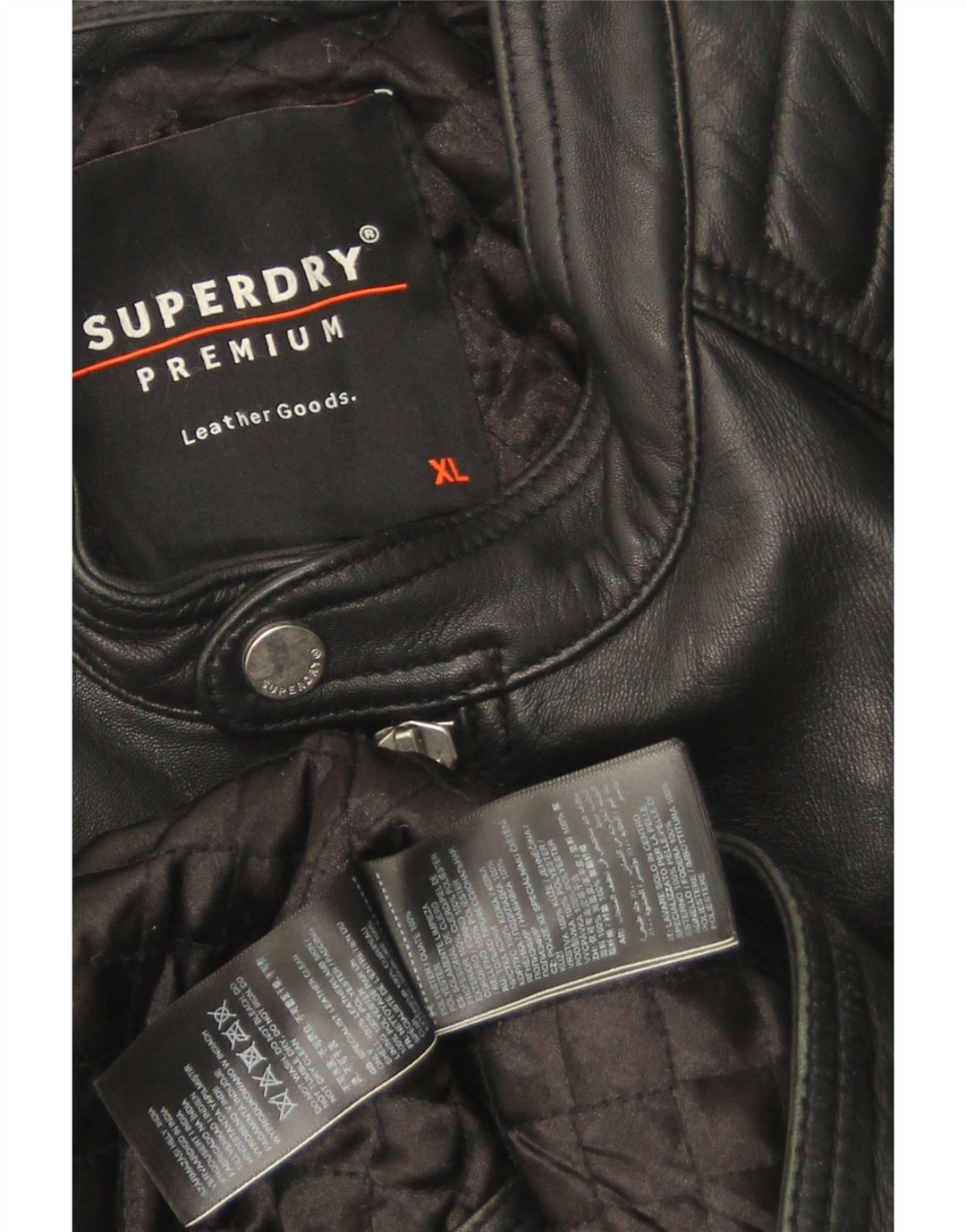 Мужская кожаная косуха Superdry UK 42 XL, черная