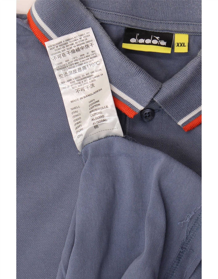 Мужская рубашка-поло Diadora 2XL, синяя, хлопок