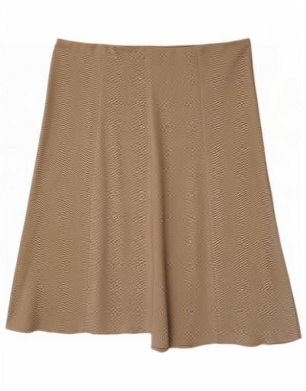 Женская расклешенная юбка Marks & Spencer UK 18 XL W38 Бежевая вискоза в мелкую клетку