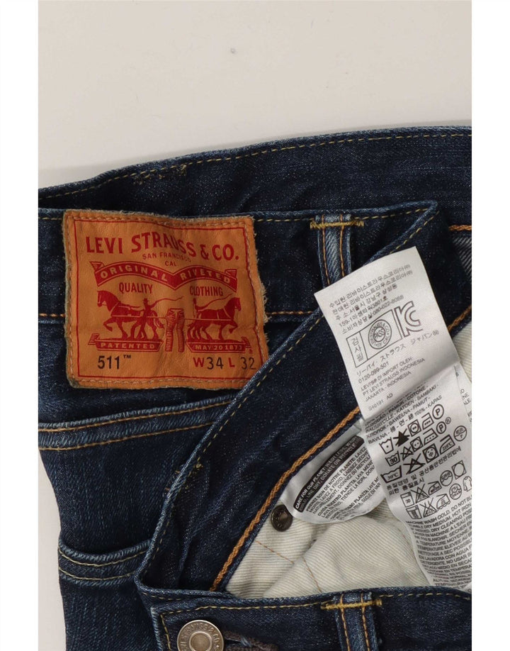Мужские джинсы Levi's Slim 511 W34 L32 синие, хлопок