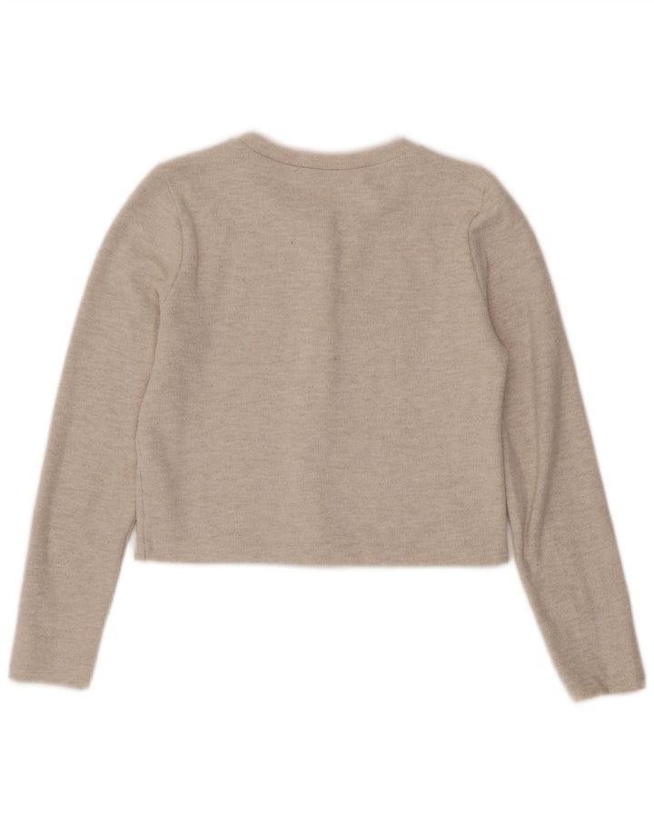 Женский укороченный кардиган Zara UK 12, средний бежевый полиэстер