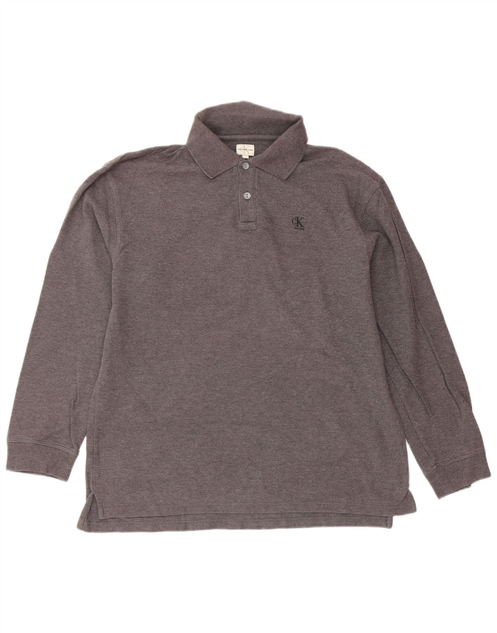 Рубашка-поло с длинными рукавами для мальчиков CALVIN KLEIN JEANS, 15-16 лет, серая