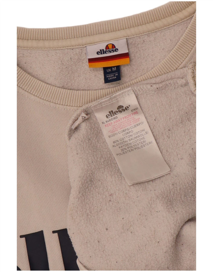 Женский свитшот с рисунком Ellesse UK 14, средний белый хлопок, хлопок