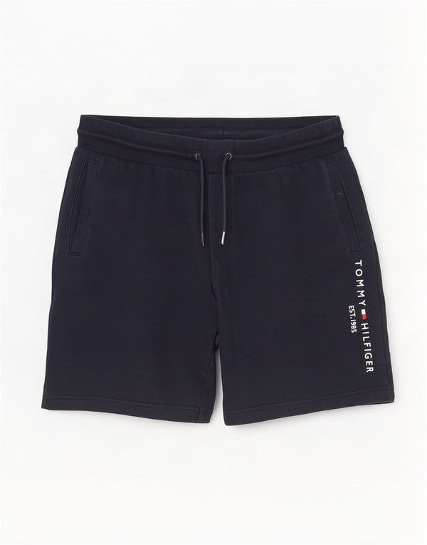 Tommy Hilfiger Мужские спортивные шорты с графическим рисунком, большие темно-синие хлопковые шорты