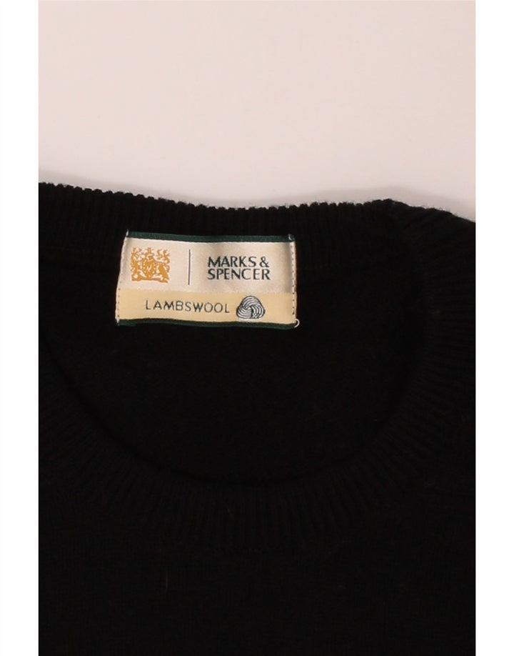ZARA Womens Oversized Crew Neck Jumper Sweater UK 10 Small Black Lambswool