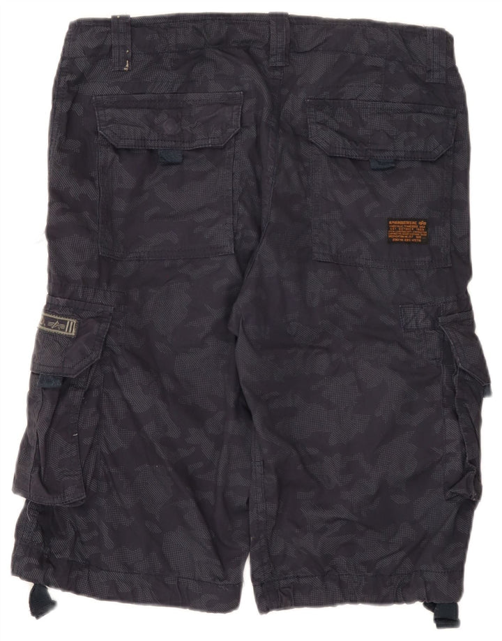 Мужские шорты-карго Alpha Industries W31, средние, темно-синие, камуфляжный хлопок