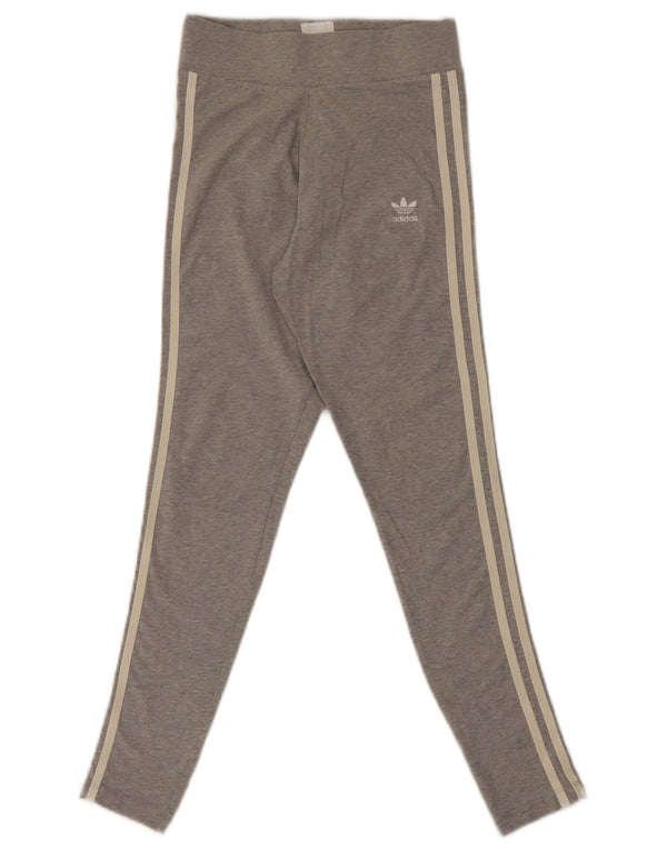 Женские леггинсы Adidas UK 8, маленькие серые, хлопковые