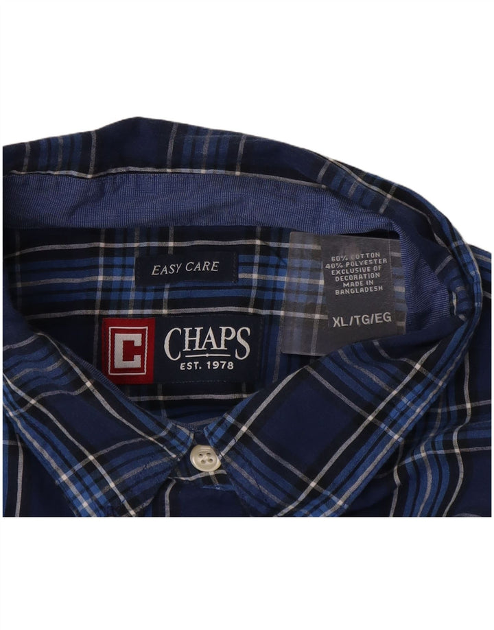 Мужская рубашка Chaps Easy Care XL, темно-синяя клетка, хлопок