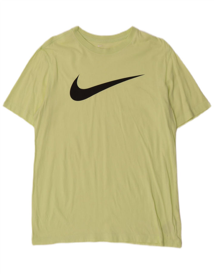 Мужская футболка с рисунком Nike, хлопковый топ среднего зеленого цвета