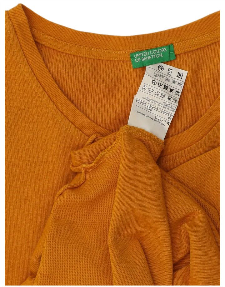 Женская туника Benetton UK 14, хлопковый средний желтый цвет