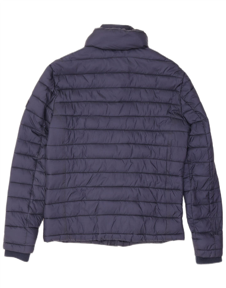 Мужская стеганая куртка Superdry UK 36, маленькая, темно-синяя, нейлон
