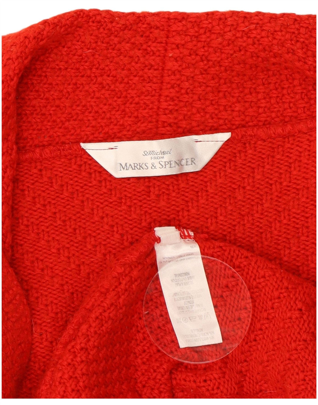 Женский укороченный открытый кардиган Marks & Spencer UK 10, маленький красный шерстяной свитер