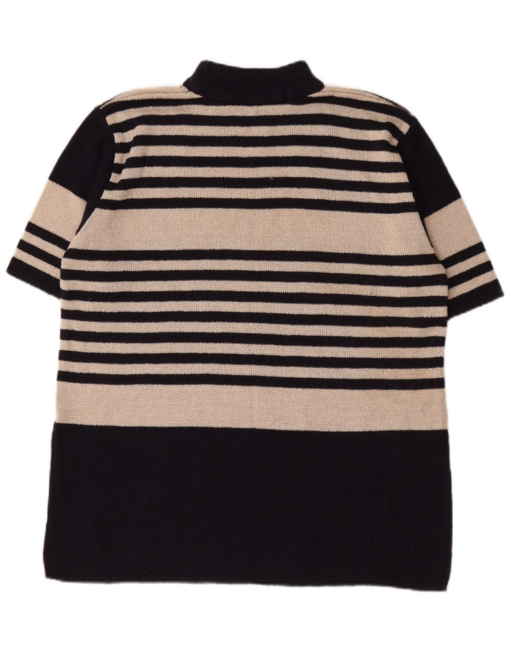 СТ. Женский джемпер с высоким воротником BERNARD, Великобритания 14/16, большой черный в полоску