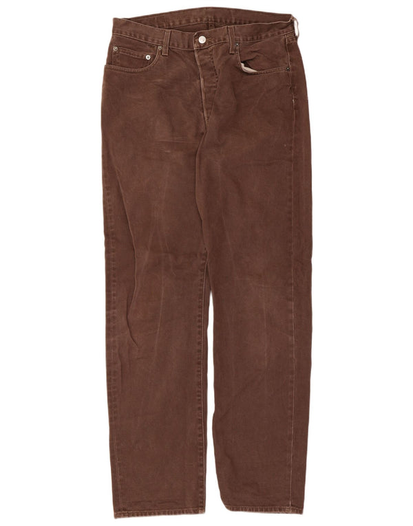 Мужские прямые джинсы Levi's 501 W36 L34 коричневые, хлопок
