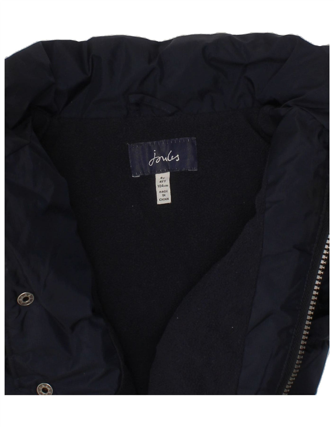 JOULES Boys Hooded Padded Gilet 3-4 Years Navy Blue Polyester Vintage Joules and Second-Hand Joules from Messina Hembry 