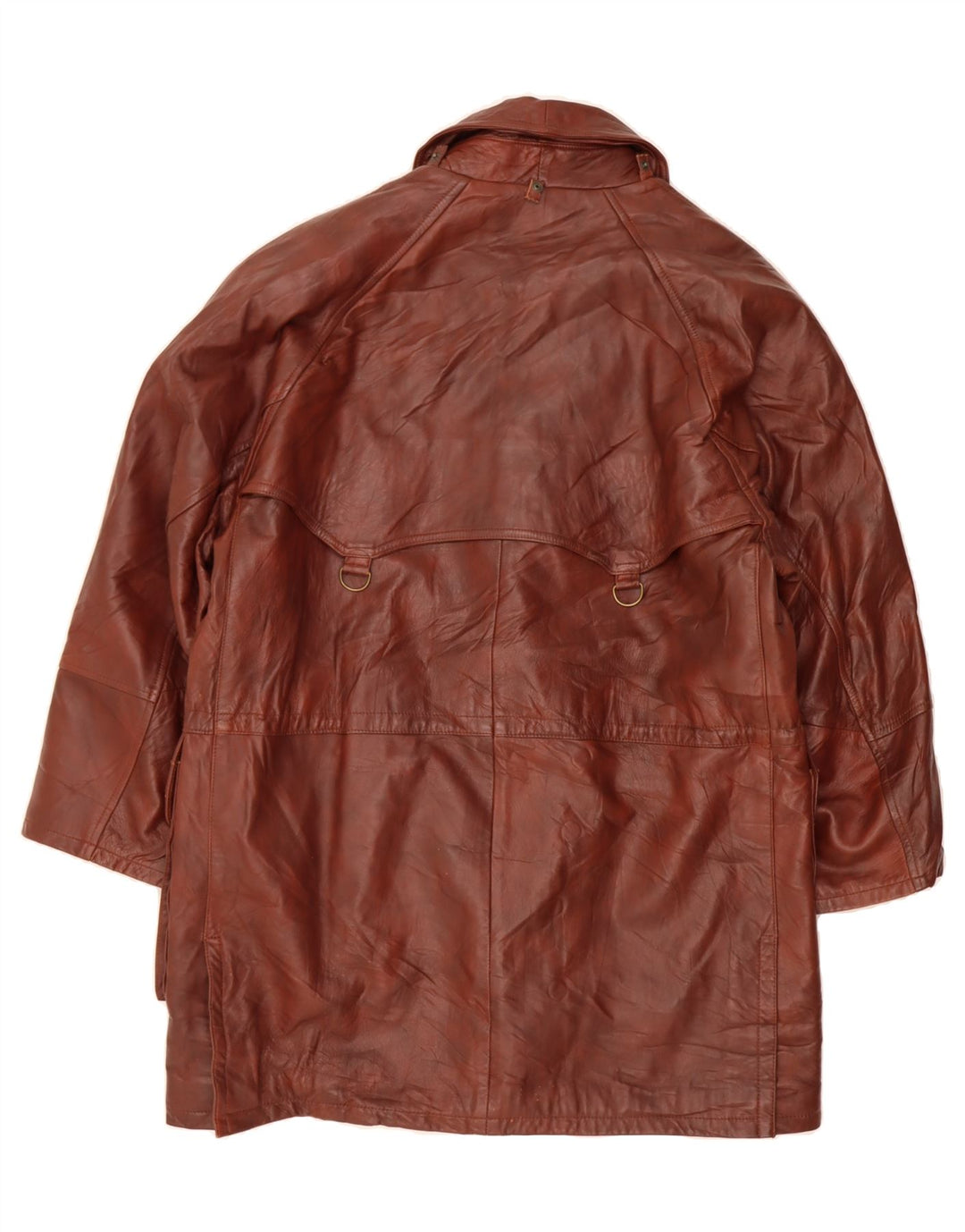 OLIVIERI Mens Loose Fit Leather Coat IT 48 Medium Brown Leather Vintage Olivieri and Second-Hand Olivieri from Messina Hembry 