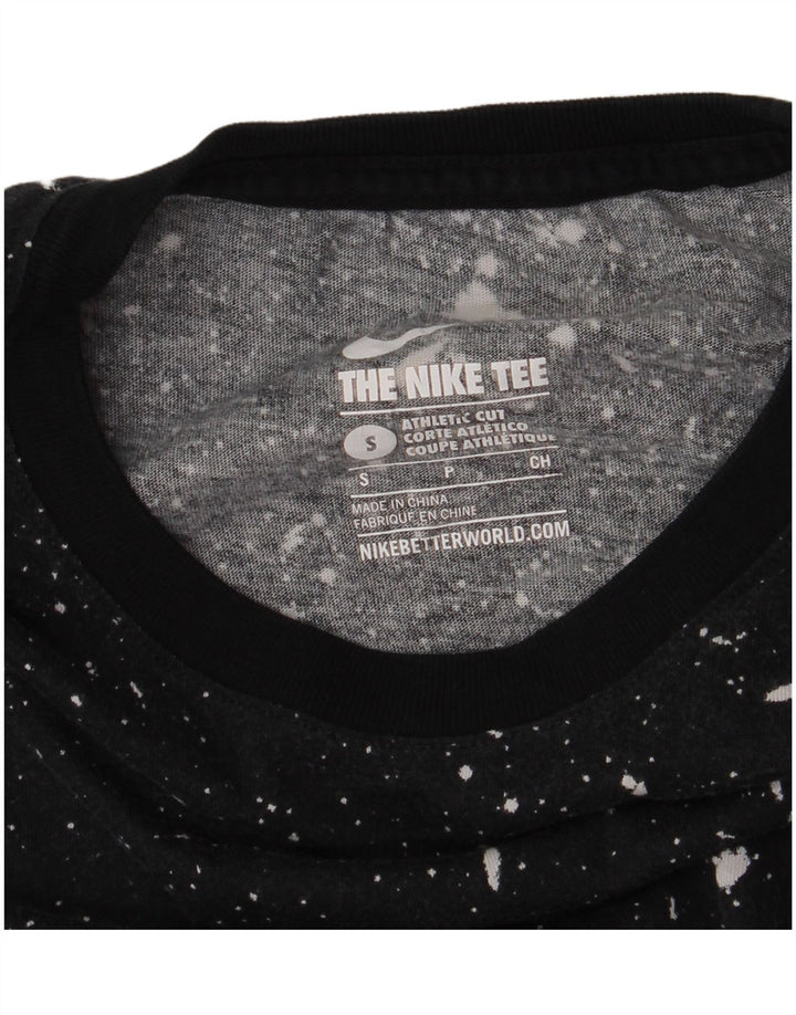 Мужская футболка с рисунком Nike, маленькая, черная в пятнистый цвет