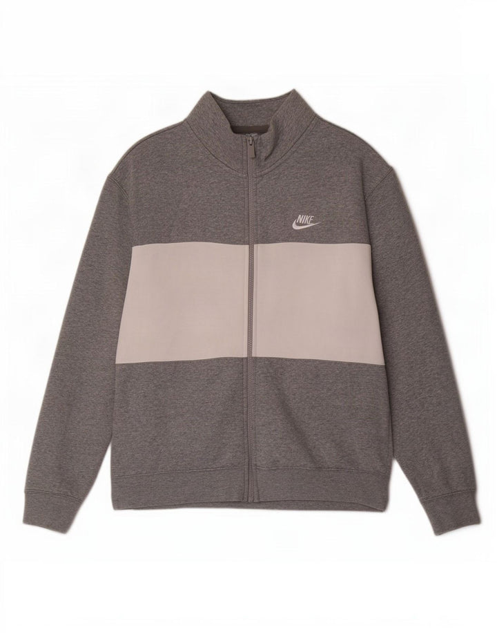 Мужской спортивный костюм Nike, хлопковая куртка среднего серого цвета с цветными блоками