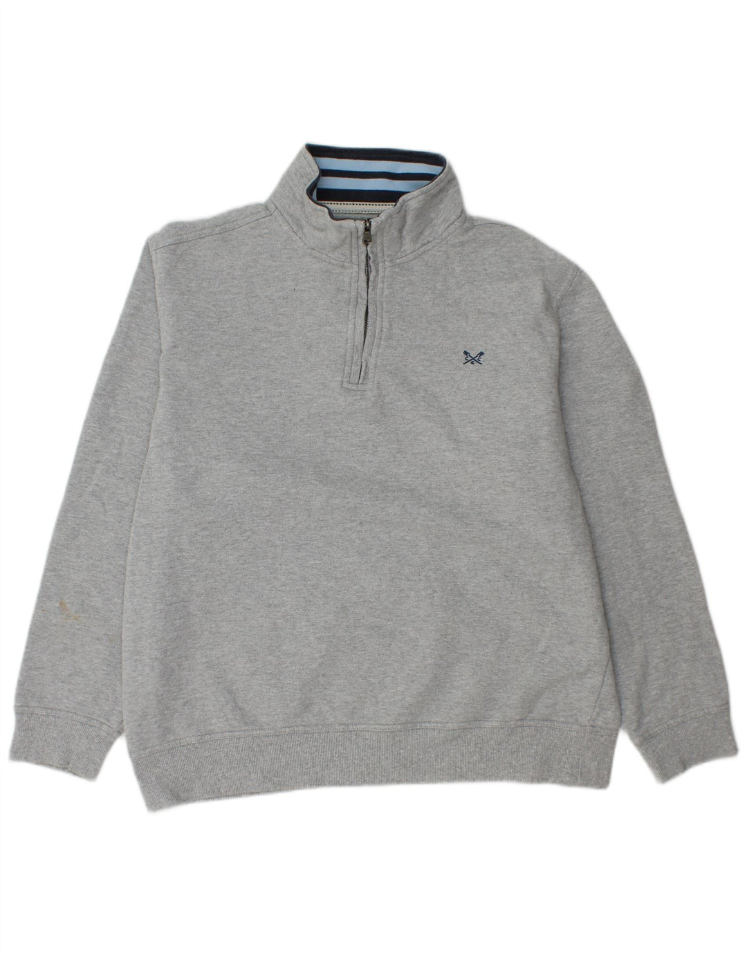 Женский свитер с воротником на молнии, джемпер UK 20, размер 2XL, серый хлопок, одежда для экипажа