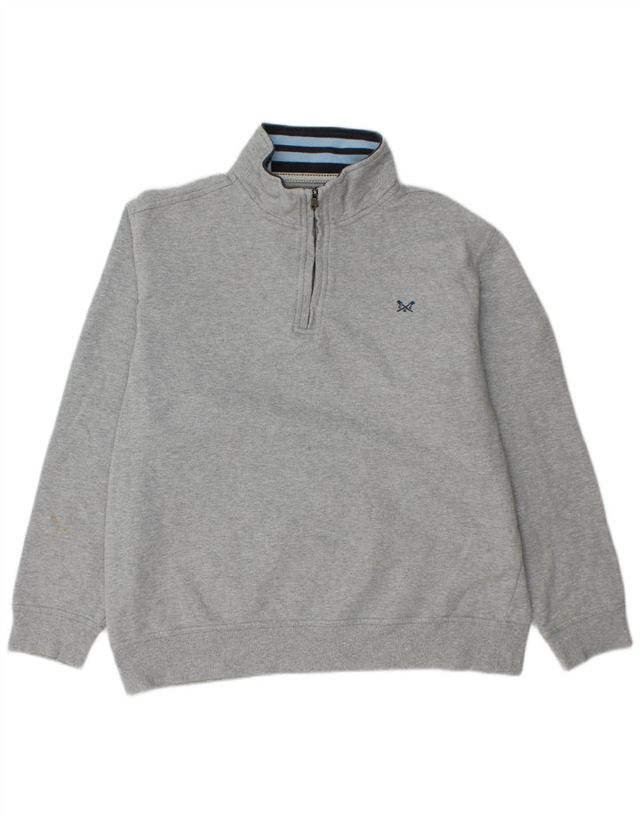 Женский свитер с воротником на молнии, джемпер UK 20, размер 2XL, серый хлопок, одежда для экипажа