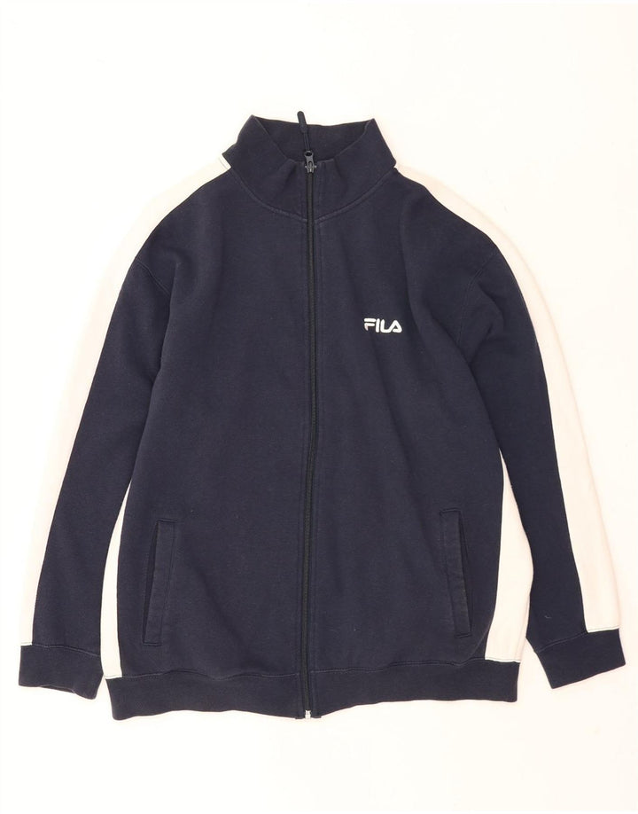 Мужской спортивный костюм Fila, большая куртка из хлопка с цветными блоками темно-синего цвета