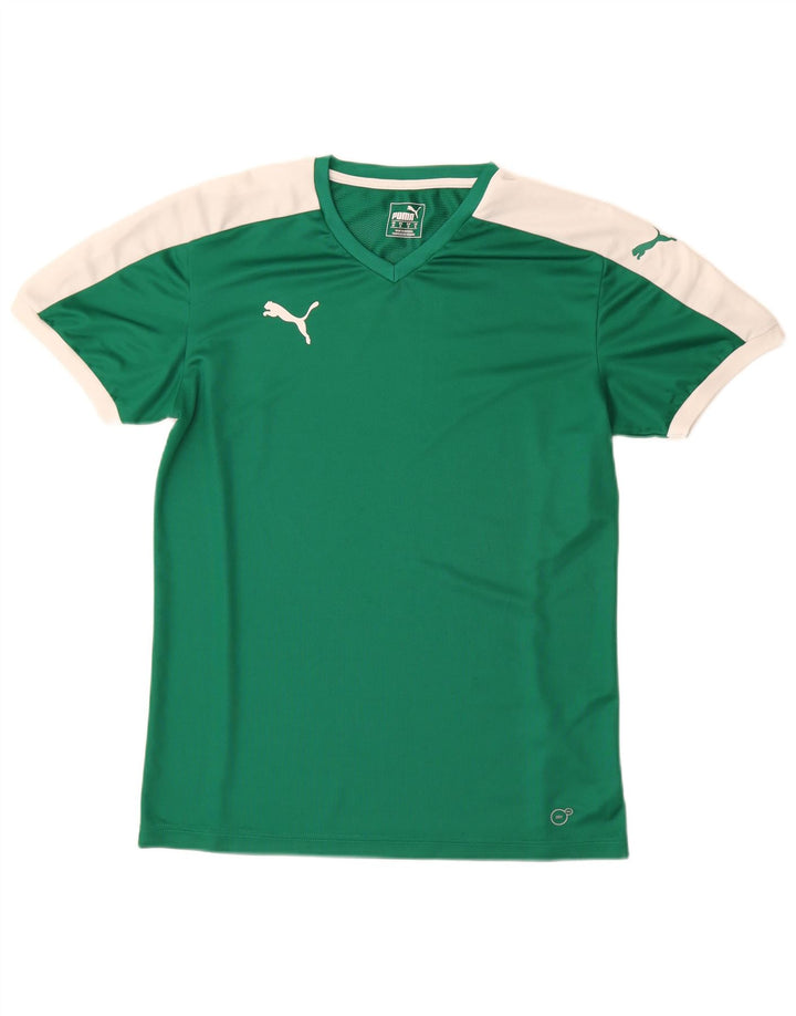 Мужская футболка с рисунком Puma, средний зеленый цветной блок