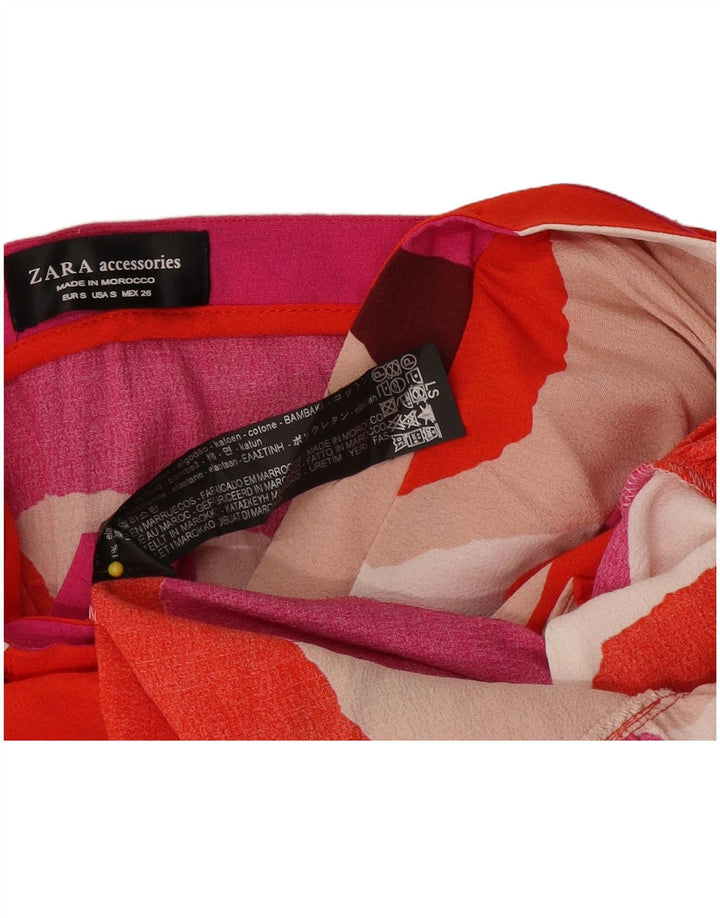 Zara Женская юбка с запахом, маленькая W24, разноцветный хлопок с цветными блоками