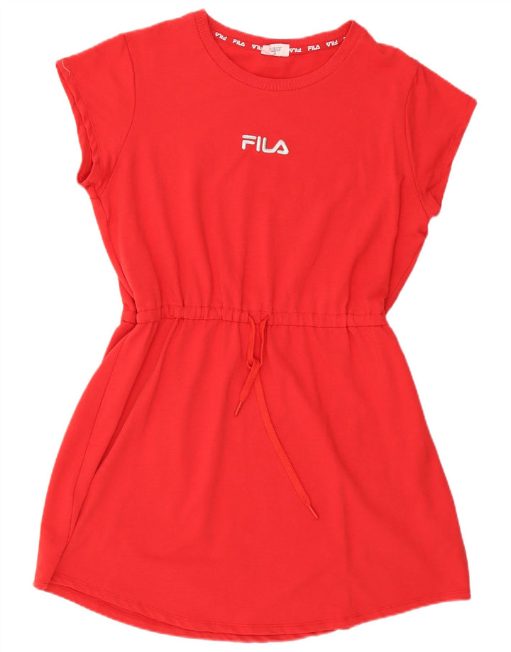 Fila Женское базовое платье с графическим рисунком UK 18 XL Красное хлопковое платье
