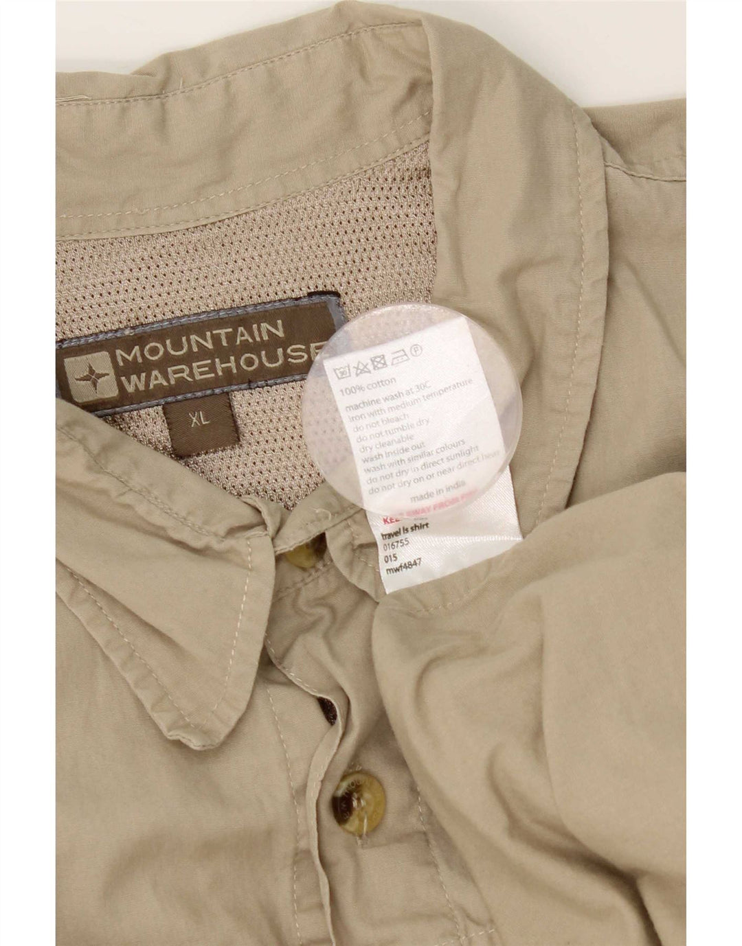 Мужская рубашка Mountain Warehouse XL, бежевый хлопок
