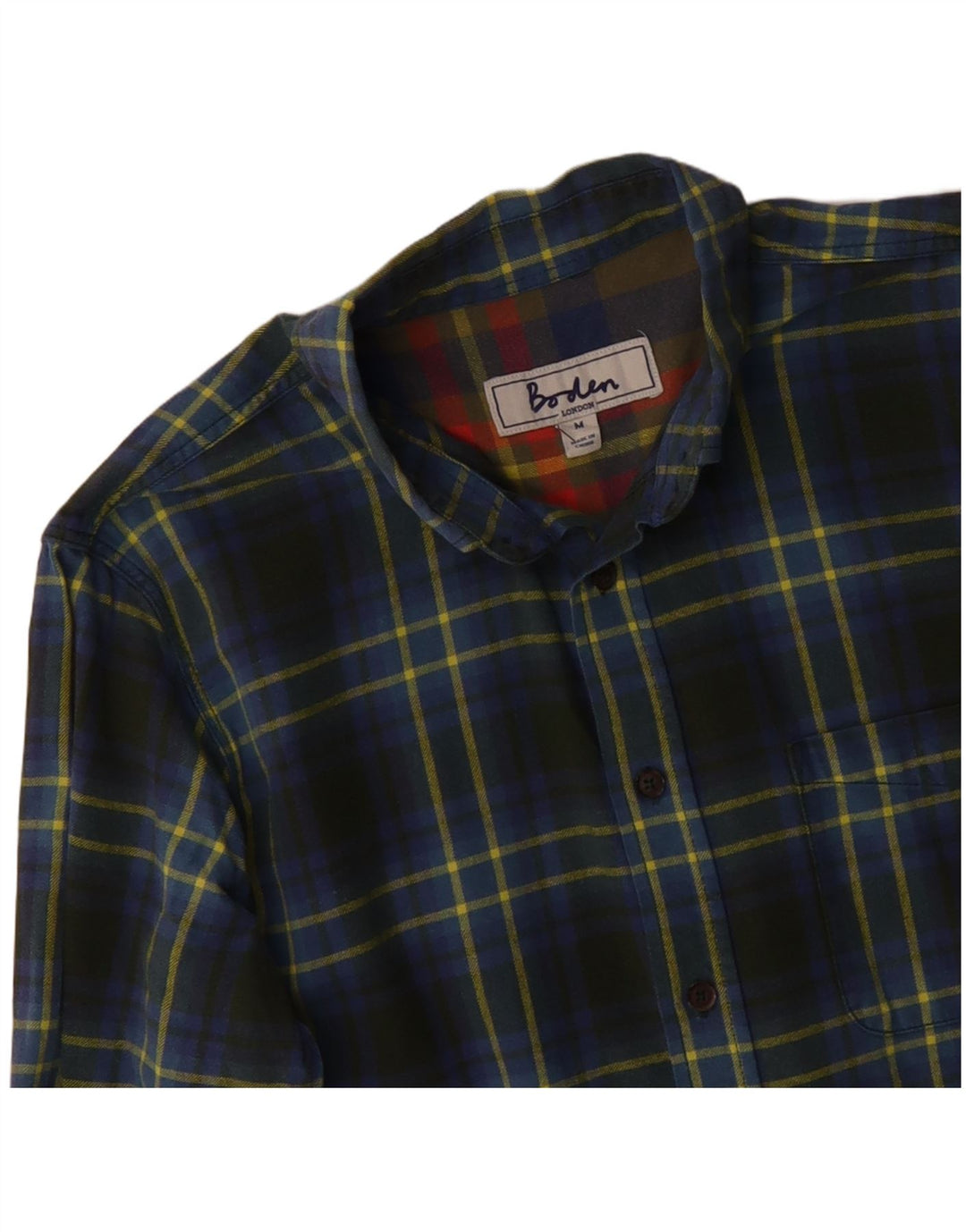 Мужская фланелевая рубашка BODEN, хлопковая клетка среднего зеленого цвета