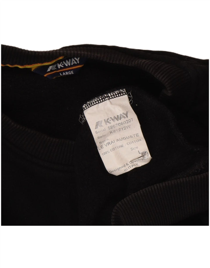 Мужской свитшот K-Way, большой черный хлопковый джемпер
