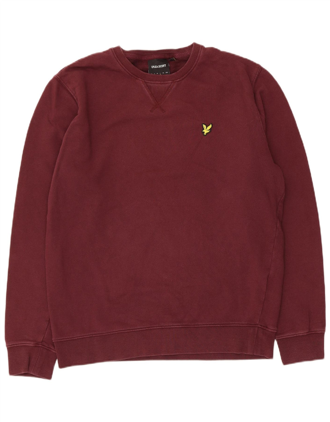 Мужской свитер Lyle & Scott, большой темно-бордовый хлопковый джемпер