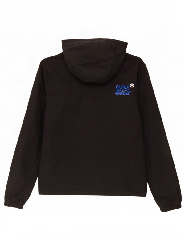 Мужская ветровка с капюшоном Superdry UK 40, большая черная нейлоновая куртка