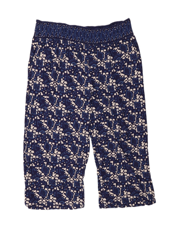 Женские укороченные брюки Fat Face UK 24 4XL W46 L26 Темно-синие с геометрическим рисунком